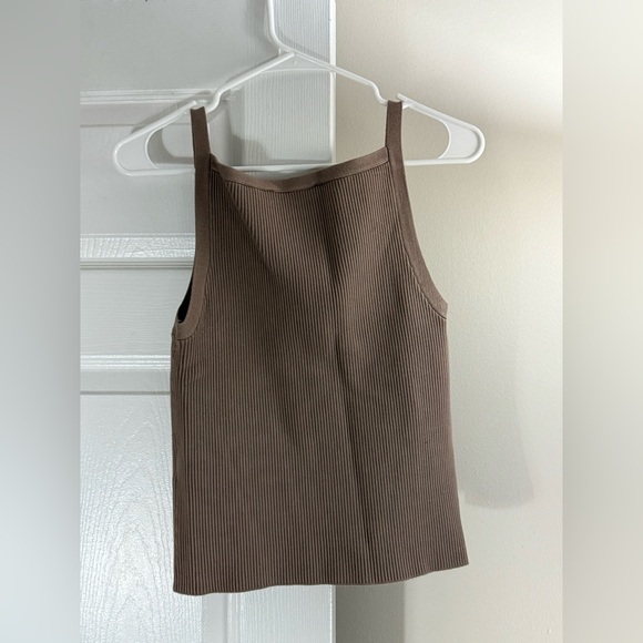 Abercrombie & Fitch Taupe Ribbed Top - Picture 2 of 5